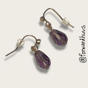 Bundle Sale 3 for $15 | Purple Faceted Dangle Earrings – 15/16”